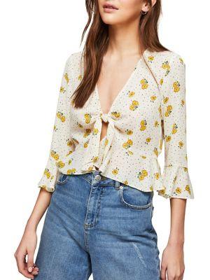 Miss Selfridge Floral Ditsy Tie Front Blouse