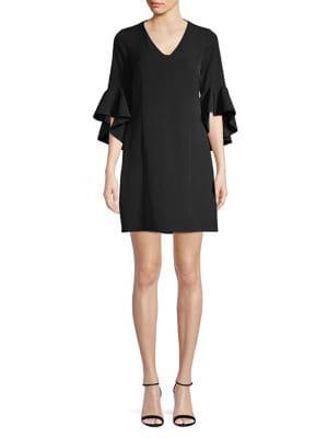 Laundry By Shelli Segal Open Back Ruffle Sleeve Dress