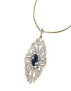 Effy Sapphire, Diamond And 14k Yellow Gold Pendant Necklace