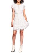 Bb Dakota Flutter-sleeve Lace Fit-&-flare Dress