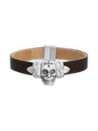 Lord & Taylor Men's Stainless Steel & Leather Skull Bracelet