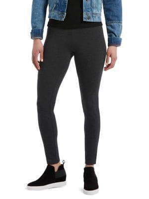 Hue Wide Waistband Blackout Cotton-blend Leggings