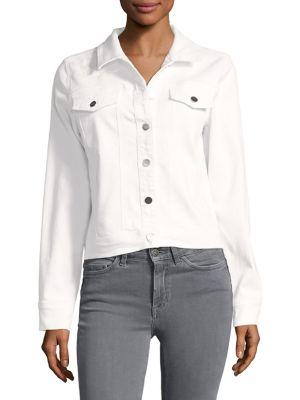 Jones New York Floral Embroidered Denim Jacket