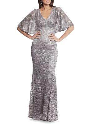Xscape Floral Lace Trumpet Gown