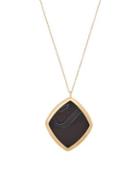 Michael Kors Cool And Classic Mother-of-pearls, Black Agate And Stainless Steel Necklace