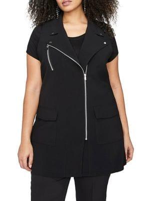 Addition Elle Michel Studio Plus Full-zip Moto Vest