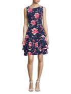 Ivanka Trump Mj Tie-waist Tiered Floral Dresss