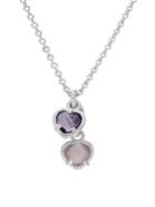 Ripka La Petite Sterling Silver, Amethyst & Rose Quartz Double Heart Pendant Necklace