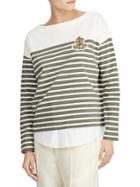 Lauren Ralph Lauren Striped Layered Cotton Sweater