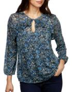Lucky Brand Floral Ruffled Blouse