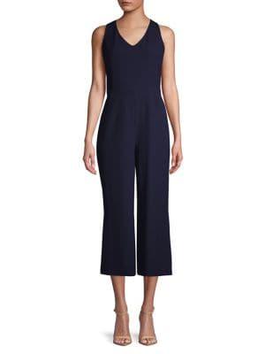 Karl Lagerfeld Paris V-neck Cropped Jumpsuit
