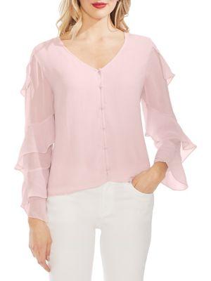 Vince Camuto Mystic Blooms Rumple Chiffon Blouse
