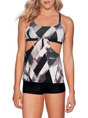 Reebok Swim Lifestyle Bold Dynamic Strappy Tankini