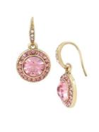 Miriam Haskell Basic Ears Pink Crystal Drop Earrings