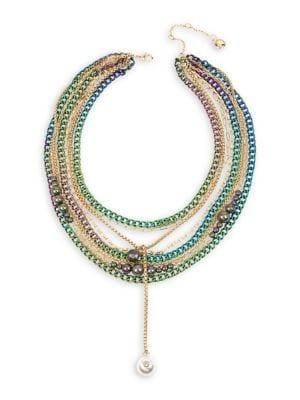 Bcbgeneration Goldtone And Faux Pearl Multi-chain Layered Statement Necklace