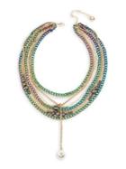 Bcbgeneration Goldtone And Faux Pearl Multi-chain Layered Statement Necklace