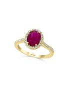 Effy 14k Yellow Gold, Diamond And Natural Ruby Ring