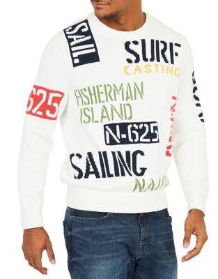 Nautica Sail And Surf Intarsia Cotton Sweatshirt
