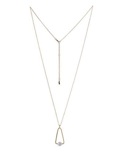 Bcbgeneration Faux Pearl Accented Triangle Pendant Necklace