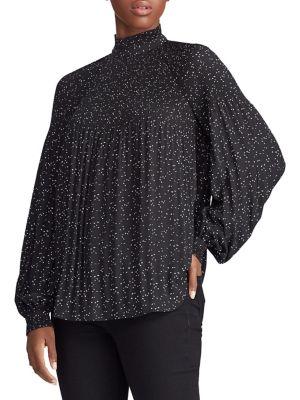 Lauren Ralph Lauren Pleated Georgette Blouse