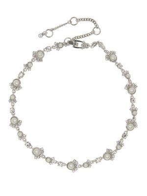Givenchy Swarovski Crystal And Faux Pearl Collar Necklace