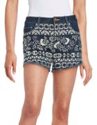 Design Lab Lord & Taylor Embroidered Denim Shorts