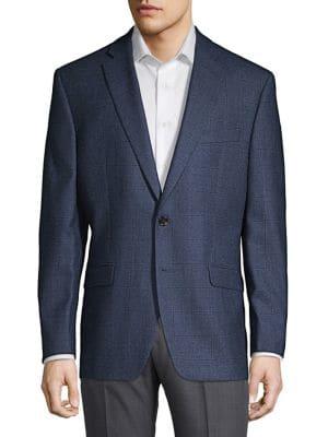 Lauren Ralph Lauren Wool Windowpane Plaid Sportcoat