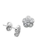 Design Lab Sterling Silver Flower Earrings