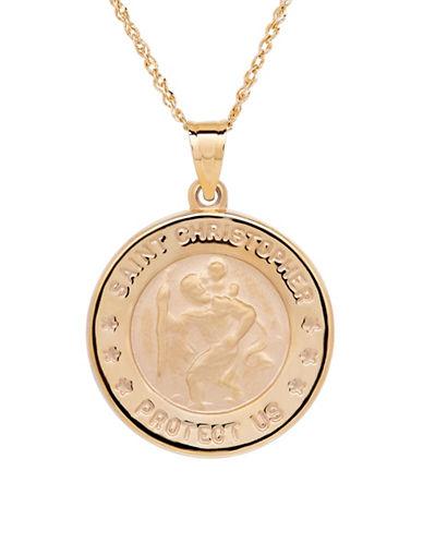 Lord & Taylor 14k Yellow-gold Christopher Medallion Pendant Necklace