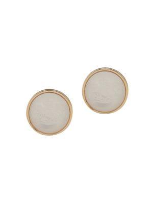 Ralph Lauren Goldtone Logo Stud Earrings