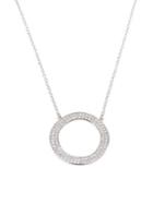 Cz By Kenneth Jay Lane Open Wavy Circle Pendant Necklace