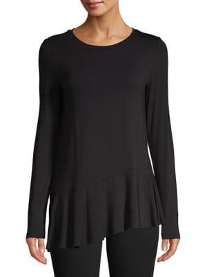 Lord & Taylor Asymmetrical Ruffle-hem Top