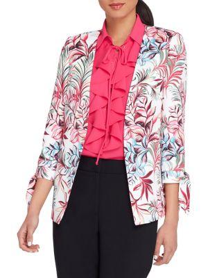 Tahari Arthur S. Levine Printed Tie Sleeve Jacket