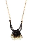 Robert Lee Morris Soho Faux Pearl, Crystal And Leather Multi-row Necklace