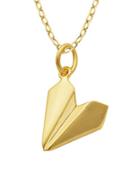 Lord & Taylor Origami Airplane Pendant Necklace
