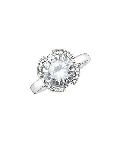 Thomas Sabo Signature Line White Pave Sterling Silver Solitaire Ring