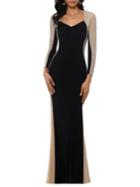 Xscape Embellished Colorblock Gown