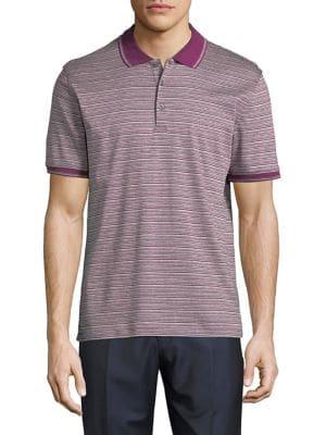 Black Brown Striped Short-sleeve Polo Shirt