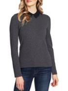 Cece By Cynthia Steffe Floral Point-collar Sweater