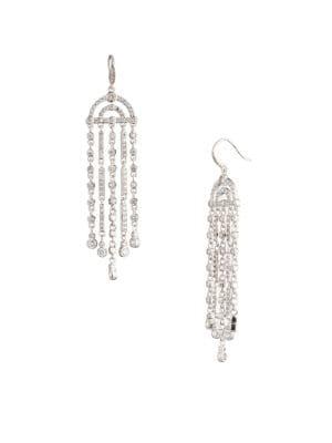Carolee Crystal Coves Crystal Fringe Drama Chandelier Earrings