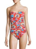 Tommy Bahama Strapless Printed One Piece