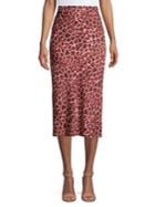 The Fifth Label Slim-fit Leopard-print Flounce Midi Skirt