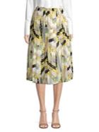 Calvin Klein Mixed Print Pleated Midi Skirt