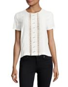 French Connection Embroidered Cutout Top