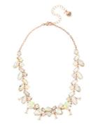 Betsey Johnson Flower Crystal Mixed Stone Collar Necklace