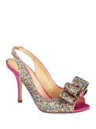 Kate Spade New York Charm Satin And Glitter Leather Slingback Pumps