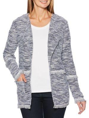 Rafaella Petite Open-front Tweed Jacket