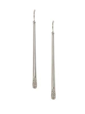 Vince Camuto Silvertone & Crystal Bar Linear Drop Earrings