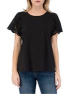 B Collection By Bobeau Nola Lace-trimmed Top