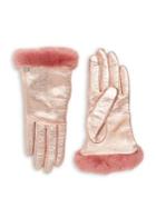 Ugg Shearling And Leather Tech Shorty Gloves